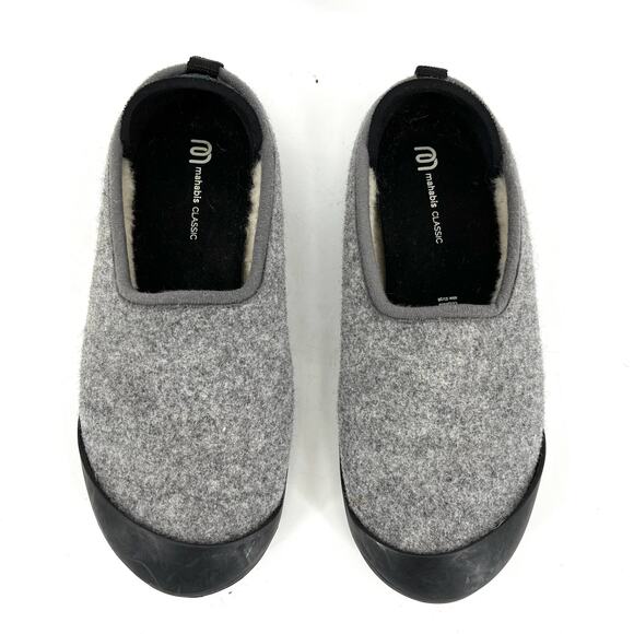 Mahabis Womens' wool felted lined classic gray slip on slippers (EU36 - US5.5) - Picture 5 of 11